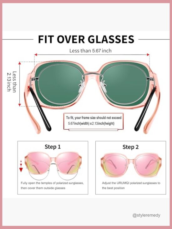 Polarized Fit Over Glasses Sunglasses, UV400 Protection, TR90 Frame